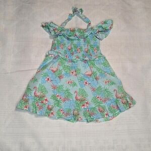 Janie & Jack Flamingo Cold‎ Shoulder Dress